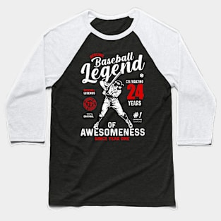 24th Birthday Gift Baseball Legend 70 Years Baseball T-Shirt